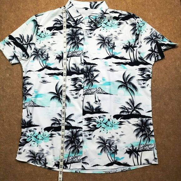 Vacation Palm Short Sleeve Button Up Shirt Mens XLarge #1 - Picture 5 of 6